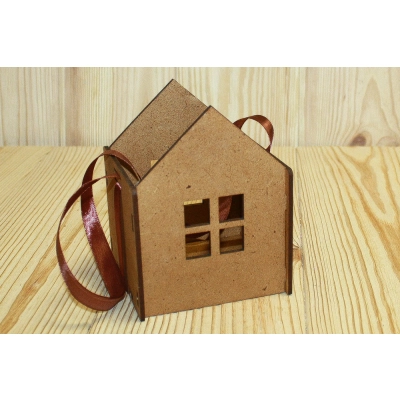 Подарочная упаковка Домик (10*9,5*12,5) Дуб-коричневый, 1 шт.