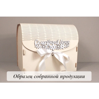 Семейный банк с цветами (23,5*17*20) МДФ 3мм, окрашен., оформл., Айвори-серебро, 1 шт. БЕЗ СБОРКИ