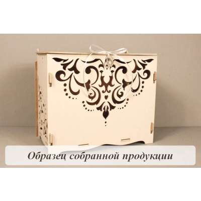 Семейный банк Кристалл (21,5*13,5*18,5) МДФ 3мм, окрашен., оформл., Айвори-белый, 1 шт. БЕЗ СБОРКИ