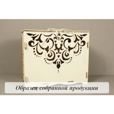 Семейный банк Кристалл (21,5*13,5*18,5) МДФ 3мм, окрашен., оформл., Шампань пастель-белый, 1 шт. Б