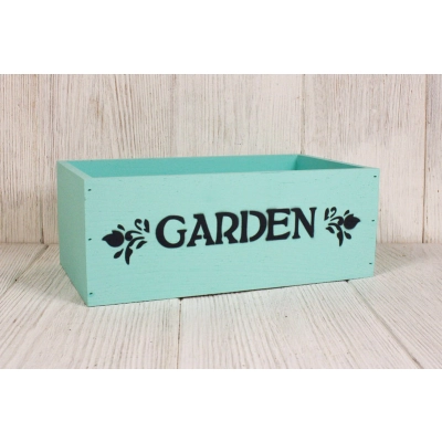 Ящик деревянный Garden (25*14*9,5) дерево, МДФ, окрашен., оформл., Тиффани пастель, 1шт.