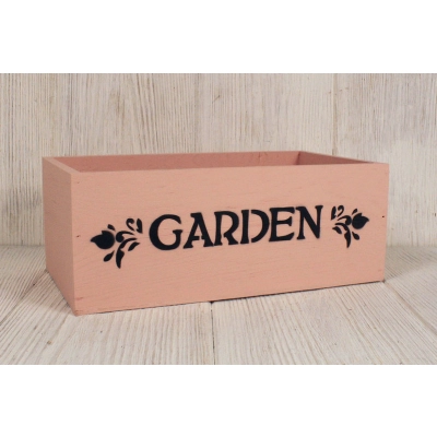 Ящик деревянный Garden (25*14*9,5) дерево, МДФ, окрашен., оформл., Пудровый, 1шт.