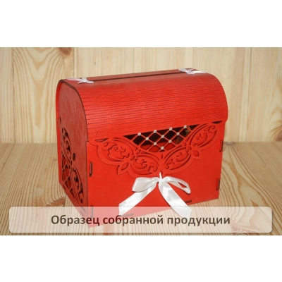 Семейный банк Ажурный со стразами (23,5*17*20) МДФ 3мм, окрашен., оформл., Красный-белый, 1 шт. БЕ