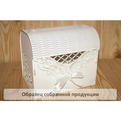 Семейный банк Ажурный со стразами (23,5*17*20) МДФ 3мм, окрашен., оформл., Белый-белый, 1 шт. БЕЗ
