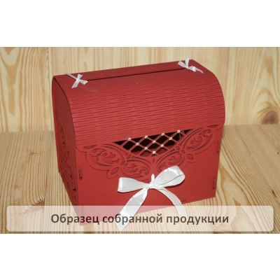 Семейный банк Ажурный со стразами (23,5*17*20) МДФ 3мм, окрашен., оформл., Марсала - белый, 1 шт.