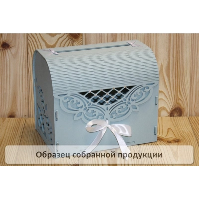 Семейный банк Ажурный со стразами МИНИ (20*15*17,5) МДФ 3мм, окрашен., оформл., Мурена светлый-белый, 1 шт. БЕЗ СБОРКИ