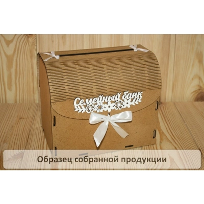 Семейный банк с цветами (23,5*17*20) МДФ 3мм, окрашен. морилкой, оформл., Орех-белый, 1 шт. БЕЗ СБОР