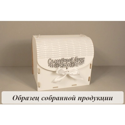 Семейный банк с цветами МИНИ (20*15*17,5) МДФ 3мм, окрашен., оформл., Белый-серебро, 1 шт. БЕЗ СБОРК