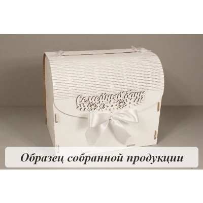 Семейный банк с цветами МИНИ (20*15*17,5) МДФ 3мм, окрашен., оформл., Белый-белый, 1 шт. БЕЗ СБОРКИ