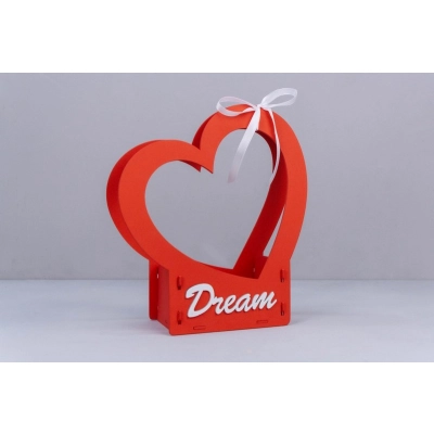 Подарочная упаковка-сердце Dream (24*10*27,5) Красный-белый, 1 шт.