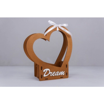 Подарочная упаковка-сердце Dream (24*10*27,5) Дуб-белый, 1 шт.
