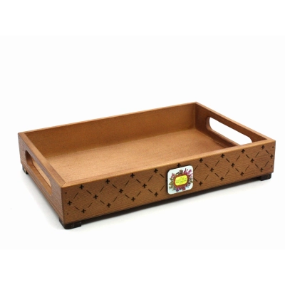 Поднос из дерева Brand (29,5*20*5,5) Дерево,окрашен. морилкой, оформл., Дуб, 1шт.