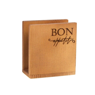 Салфетница квадратная Bon appetit №1 (10*5*11) дерево, окрашен. морилкой, Дуб, 1 шт.