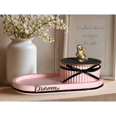 Сувенирный набор Dream из гипса. Розовый пастель-золото