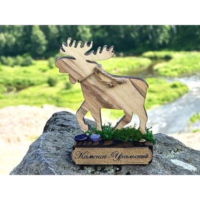 Сувенир из дерева Лось г.Каменск-Уральский, 1 шт.
