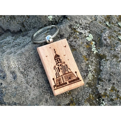 Брелок Я люблю Каменск-Уральский с часовней А.Невского, 1шт.