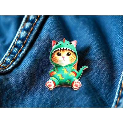 Значок Кот-дракон 1 шт.
