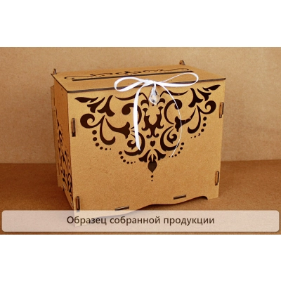 Семейный банк Кристалл (21,5*13,5*18,5) МДФ 3мм, окрашен. морилкой, оформл., Дуб-белый, 1 шт. БЕЗ