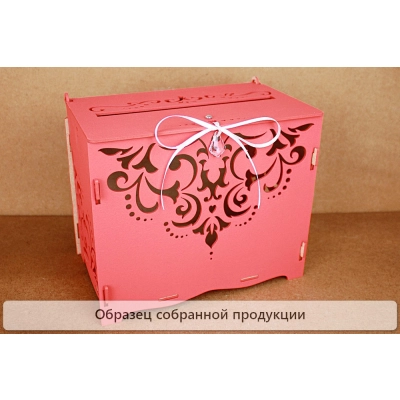 Семейный банк Кристалл (21,5*13,5*18,5) МДФ 3мм, окрашен., оформл., Красный-белый, 1 шт. БЕЗ СБОРК