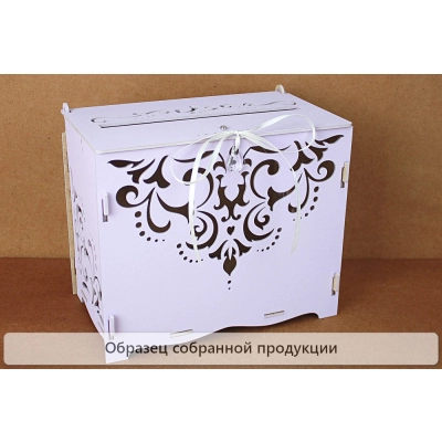 Семейный банк Кристалл (21,5*13,5*18,5) МДФ 3мм, окрашен., оформл., Сиреневый пастель-белый, 1 шт. БЕЗ СБОРКИ