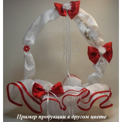 Корзинка средняя (шир.28см;выс.48см) Белый-розовый