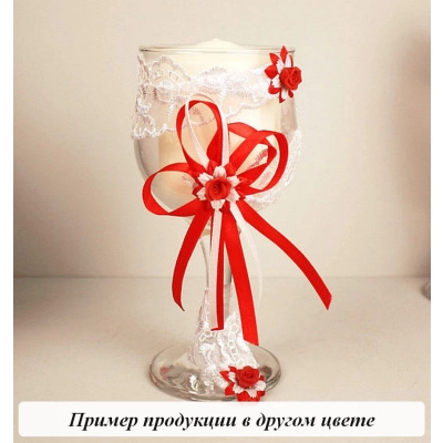 Семейный очаг №1Дорога любви свеча в бокале. Белый-серебро