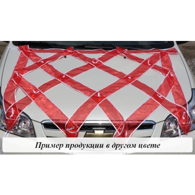 Сетка органза с кантом без цветов на капот (шир.120см;дл.120см) Белый-розовый