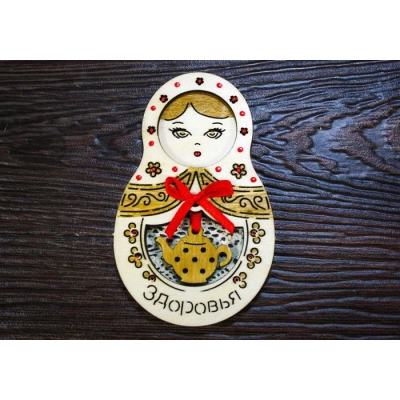 Сувенир-магнит матрёшка Здоровья (6,5*10) Фанера 3мм, неокраш., оформл.,1 шт.