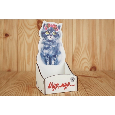 Подарочная упаковка Мур, мур... (10*9,5*20) Белый, 1 шт.