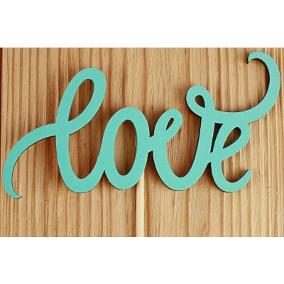 Топпер Love (11,5*28) МДФ 3мм, окрашен. на шпажке, Тиффани, 1 шт.