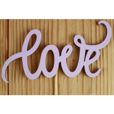 Топпер Love (11,5*28) МДФ 3мм, окрашен. на шпажке, Сиреневый пастель, 1 шт.
