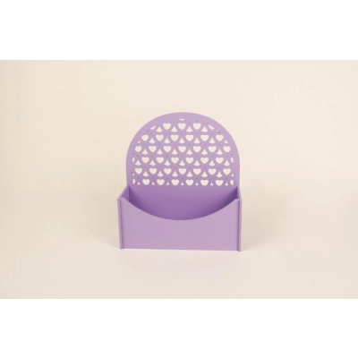Подарочная упаковка-конверт округлый с сердцами (18*6,6*20,5) Сиреневый, 1 шт.