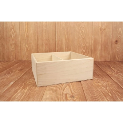 Ящик с перегородкой (24*24*9) Фанера 8мм, фанера 3мм, неокраш., 1 шт.