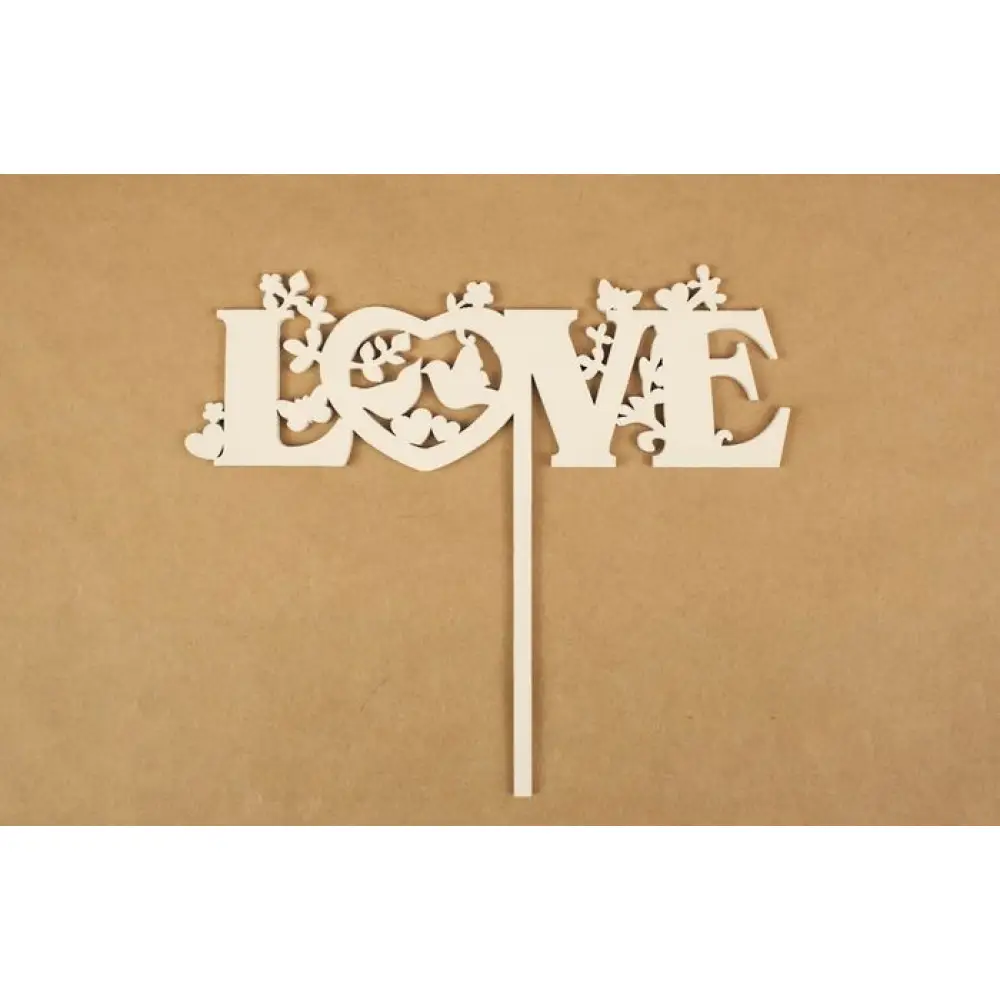 Топпер свадебный "Love" (шир.17,5см;выс.15см) МДФ-3мм, окраш., белый
