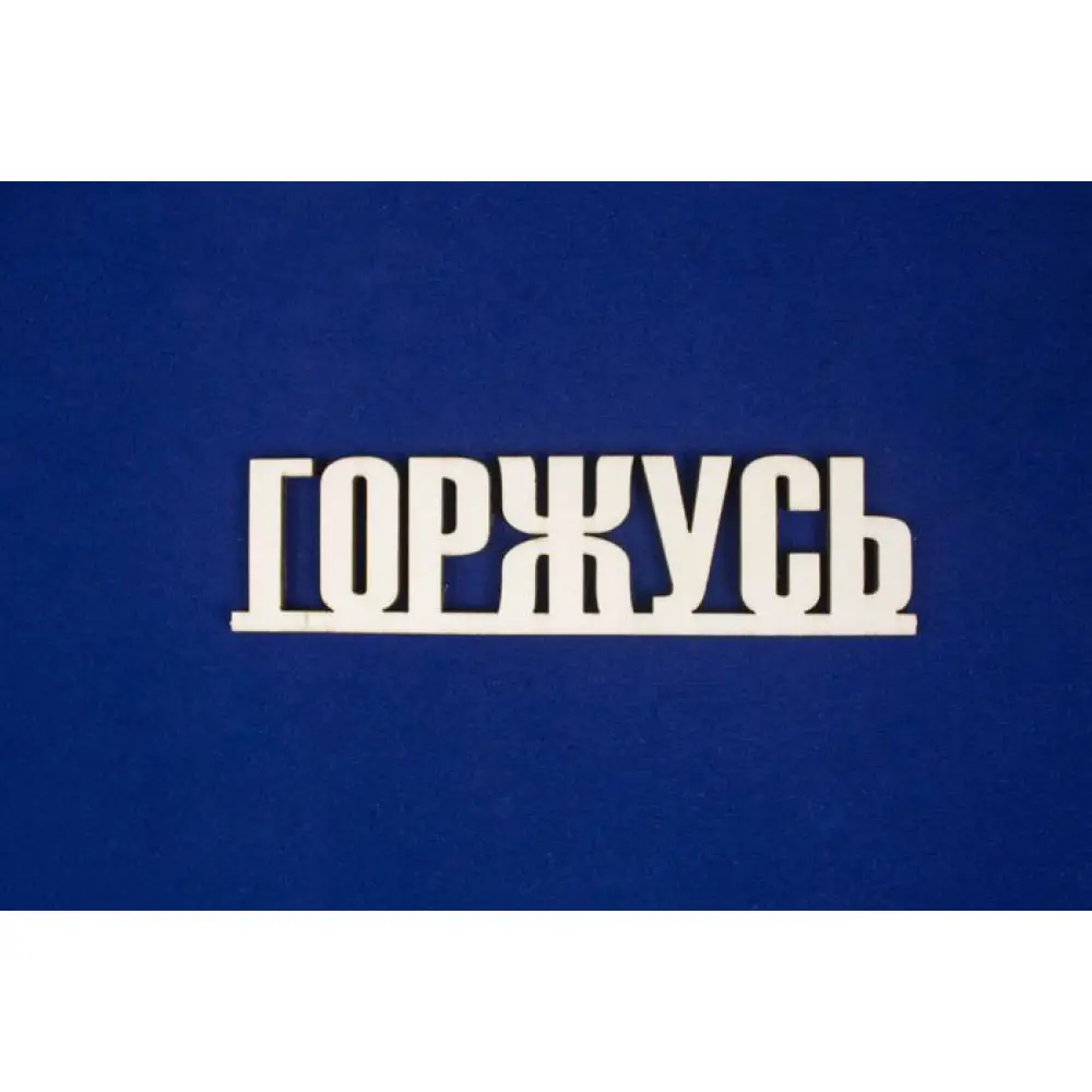 Топпер "Горжусь" (шир.12см;выс.3см) Фанера 3мм, неокраш., 1 шт. — Интернет-магазин подарочной упаковки и сувениров «Канышевы» Топпер "Горжусь" (шир.12см;выс.3см) Фанера 3мм, неокраш., 1 шт.