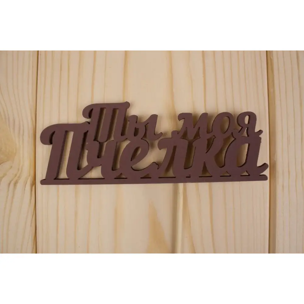 Топпер "Ты моя пчёлка", окраш., на палочке (шир.12см;выс.4,5см) МДФ, коричневый