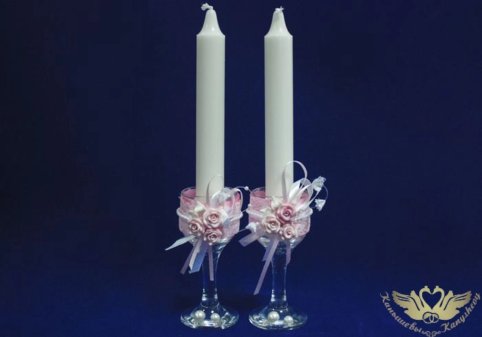2 Свечи родителям-ручной работы в подставке"Райская жизнь"(Ǿ5,5см;выс.30см) Белый-розовый, набор 2 ш 2 Свечи родителям-ручной работы в подставке"Райская жизнь"(Ǿ5,5см;выс.30см) Белый-розовый, набор 2 ш