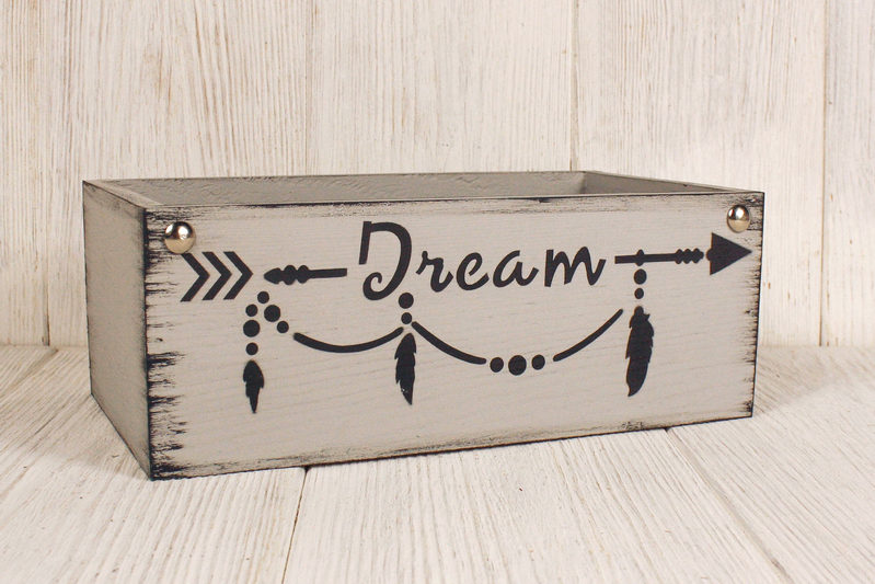 Ящик деревянный "Dream" (25*14*9,5) дерево, МДФ, окрашен., оформл., Серый пастель, 1шт. Ящик деревянный "Dream" (25*14*9,5) дерево, МДФ, окрашен., оформл., Серый пастель, 1шт.