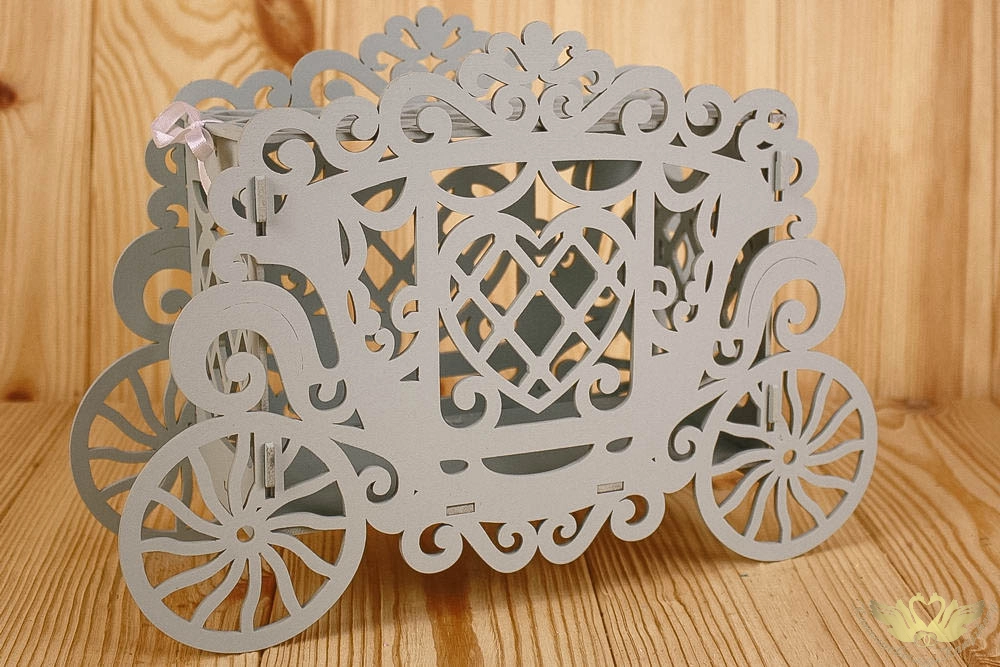 Семейный банк "Карета" резная (32,5*11,5*22,5) МДФ 3мм, окрашен., оформл., Мурена светлый, 1 шт.