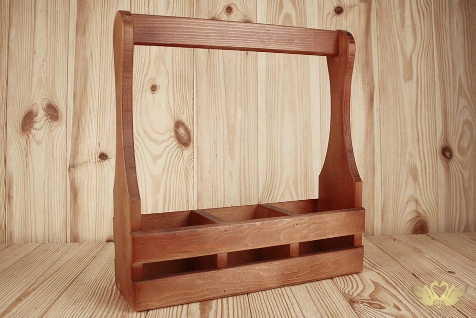 Подарочный ящик для шампанского, для 3 бутылок (36*11,5*40) Дерево, фанера 3мм, окрашен. морилкой., Дуб, 1 шт.