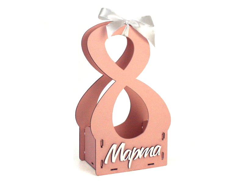 Подарочная упаковка "8 Марта" (17*10*28,5) Пудровый-белый, 1 шт. Подарочная упаковка "8 Марта" (17*10*28,5) Пудровый-белый, 1 шт.