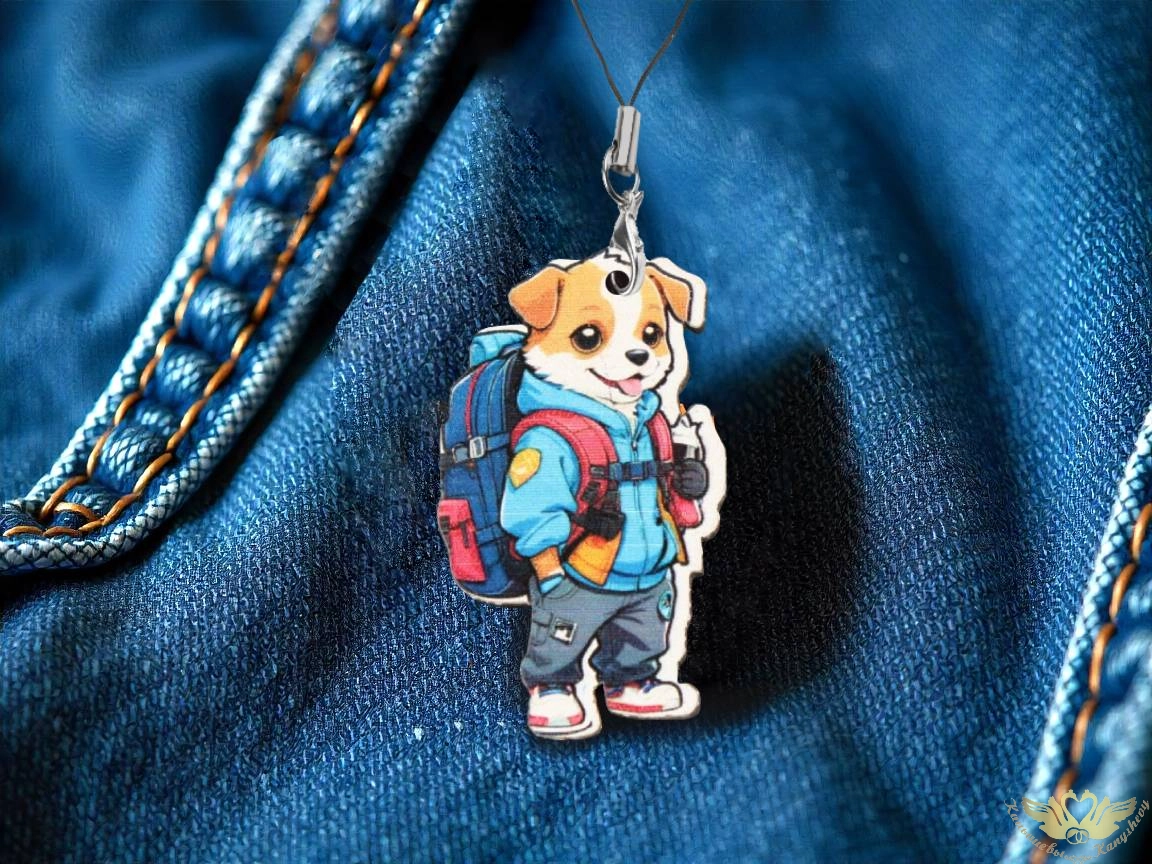 Брелок "Собака с рюкзаком" 1 шт.