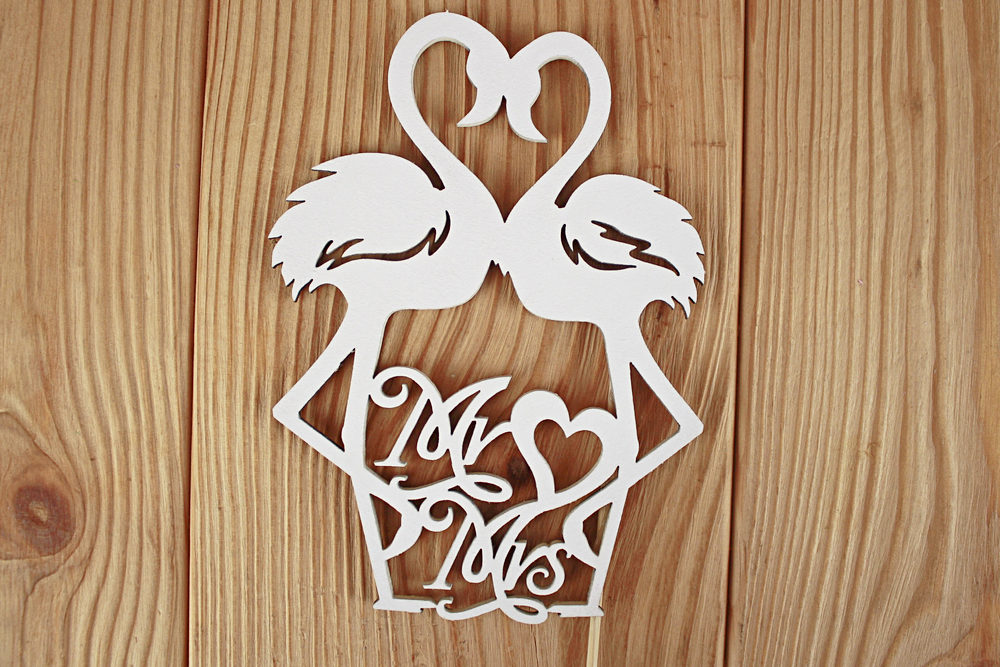 Топпер "Фламинго" (10*30) МДФ 3мм, окрашен. на шпажке, Белый, 1 шт. Топпер "Фламинго" (10*30) МДФ 3мм, окрашен. на шпажке, Белый, 1 шт.