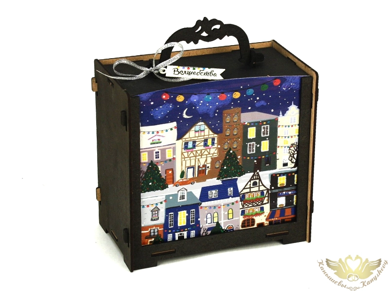 Подарочная упаковка "Волшебства"(16,5*9,5*16) Эбен. дерево Подарочная упаковка "Волшебства"(16,5*9,5*16) Эбен. дерево