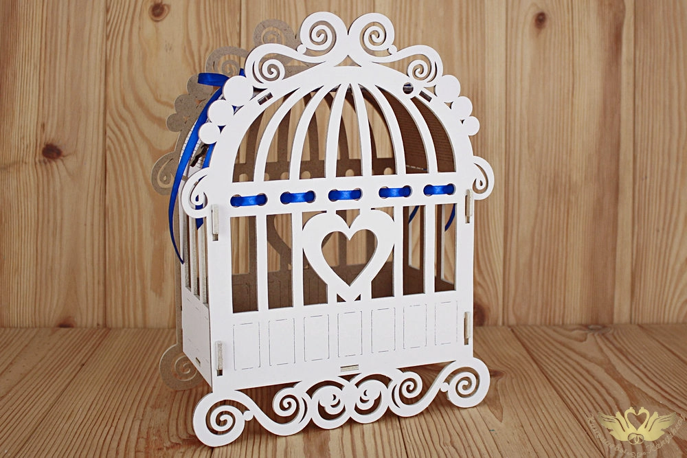 Семейный банк "Ренессанс" (23*12*29) МДФ 3мм, окрашен., оформл., Синий-серебро, 1 шт.