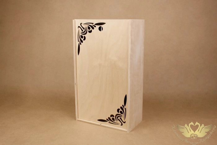 Ящик-пенал с гравировкой, с перегородкой (34*23*12) Фанера 8мм, фанера 3мм, неокраш.,1шт.