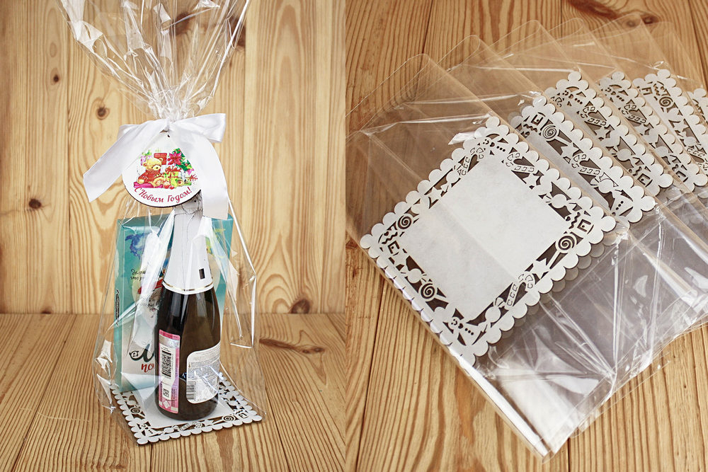 Пакет на жестком дне "Пряничный" №1,5 (дно 14*14; выс.53см) Картон, пакет, Уп-12 шт.