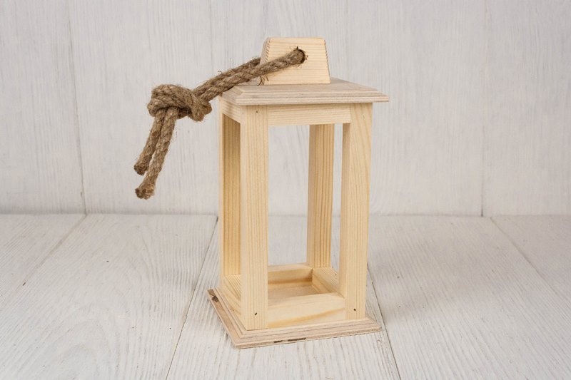Фонарь малый (11*11*20) Дерево, неокраш., 1 шт.