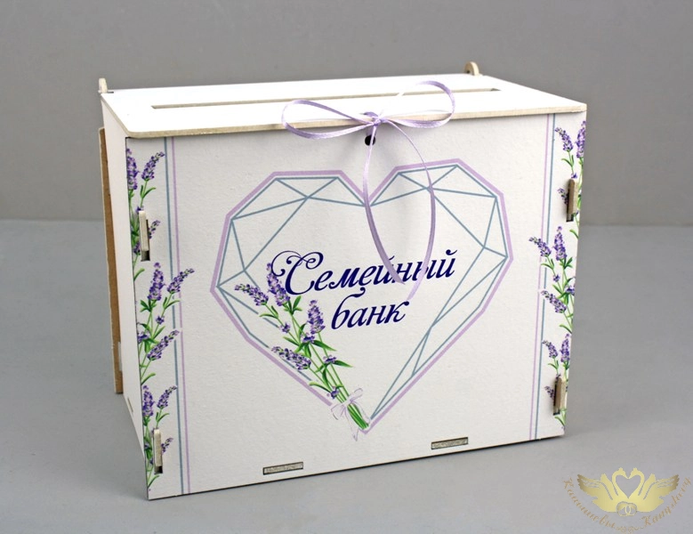 Семейный банк "Прованс" (21,5*13,5*17,5) МДФ 3мм, УФ печать, окраш., оформл., Белый, 1 шт.