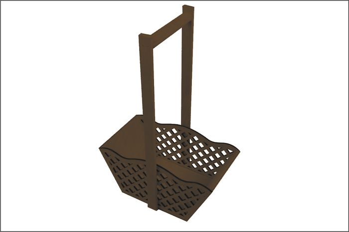 Корзинка с решеткой (24*12,5*36) МДФ 3мм, дерево, фанера 8мм, окрашен., Коричневый, 1 шт. Корзинка с решеткой (24*12,5*36) МДФ 3мм, дерево, фанера 8мм, окрашен., Коричневый, 1 шт.